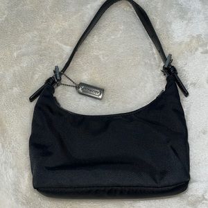 Coach Twill And Leather Shoulder Bag 7428 Small Hobo Bag